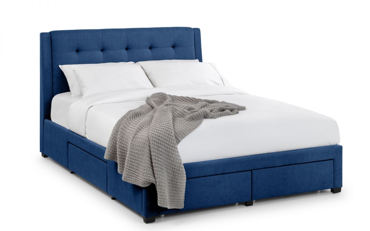 Fullerton 4 Drawer 150cm King Size Bed - Blue Julian Bowen