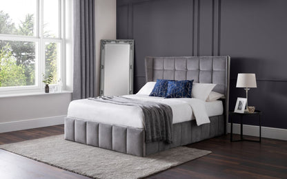 Gatsby Storage Ottoman Bed 135cm Double - Light grey Julian Bowen