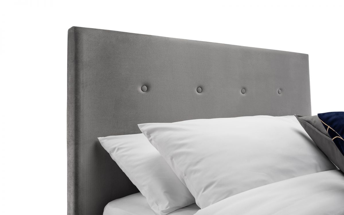 Shoreditch High Headboard Slate Velvet Bed 135cm Double Julian Bowen