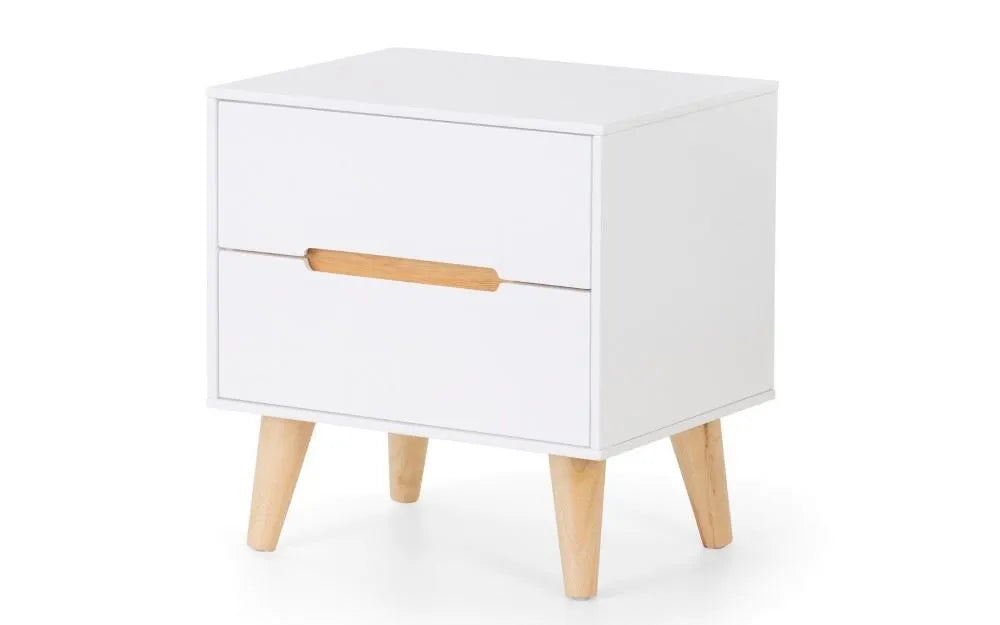 Alicia 2 Drawer Bedside White Julian Bowen