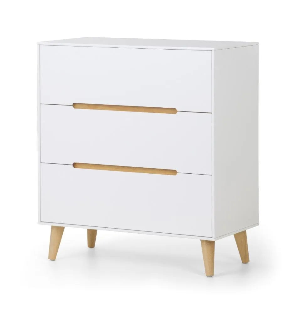 Alicia 3 Drawer Chest White Julian Bowen