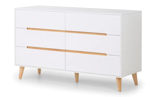 Alicia 6 Drawer Wide Chest White Julian Bowen