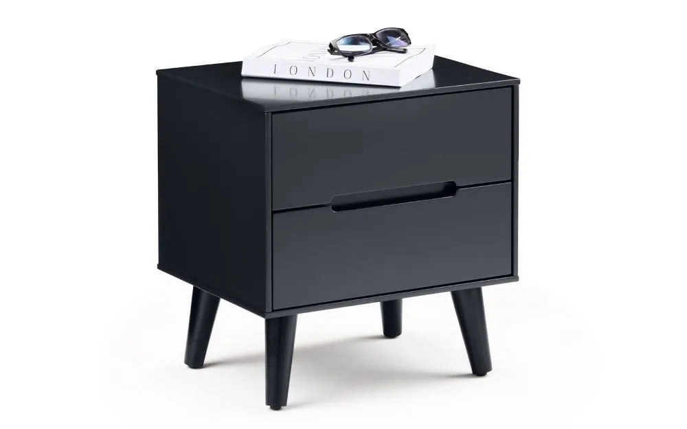 Alicia 2 Drawer Bedside - Anthracite Julian Bowen