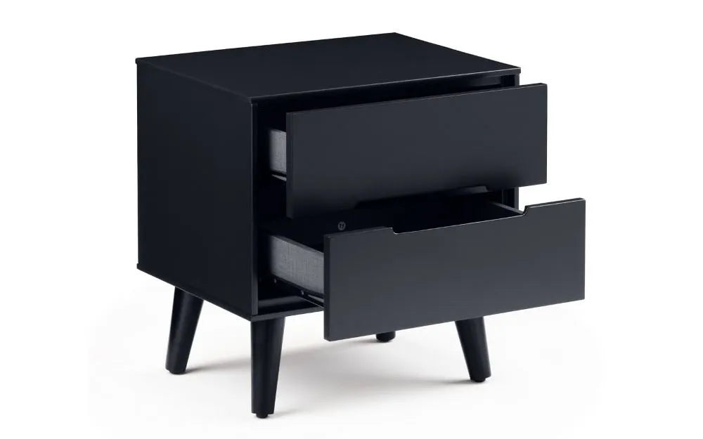 Alicia 2 Drawer Bedside - Anthracite Julian Bowen