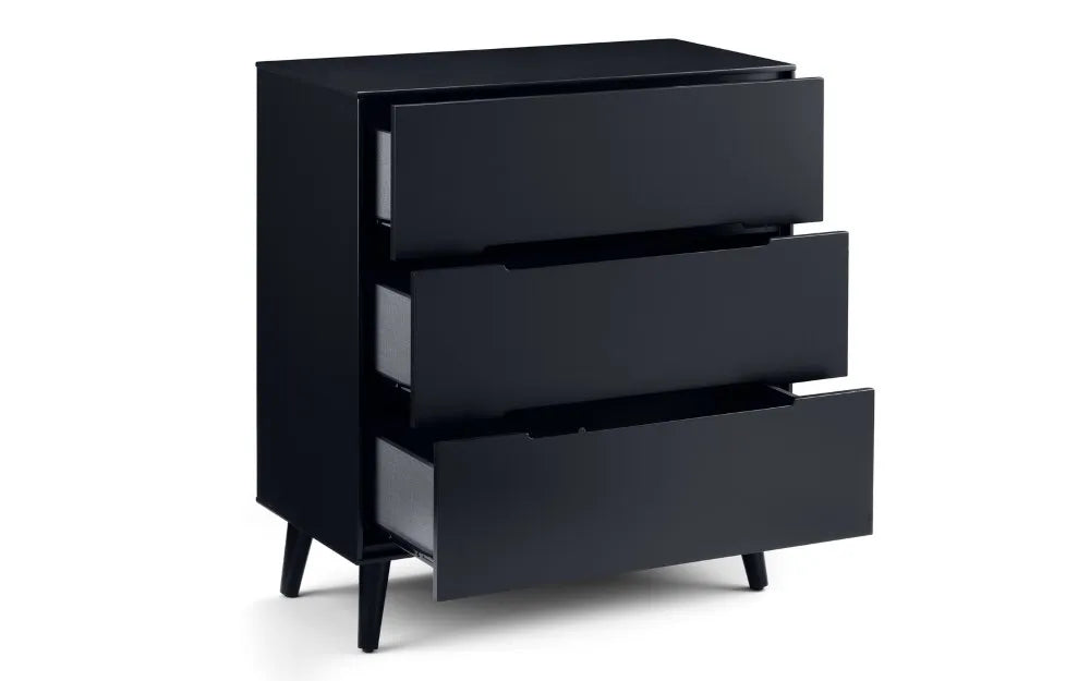 Alicia 3 Drawer Chest - Anthracite Julian Bowen