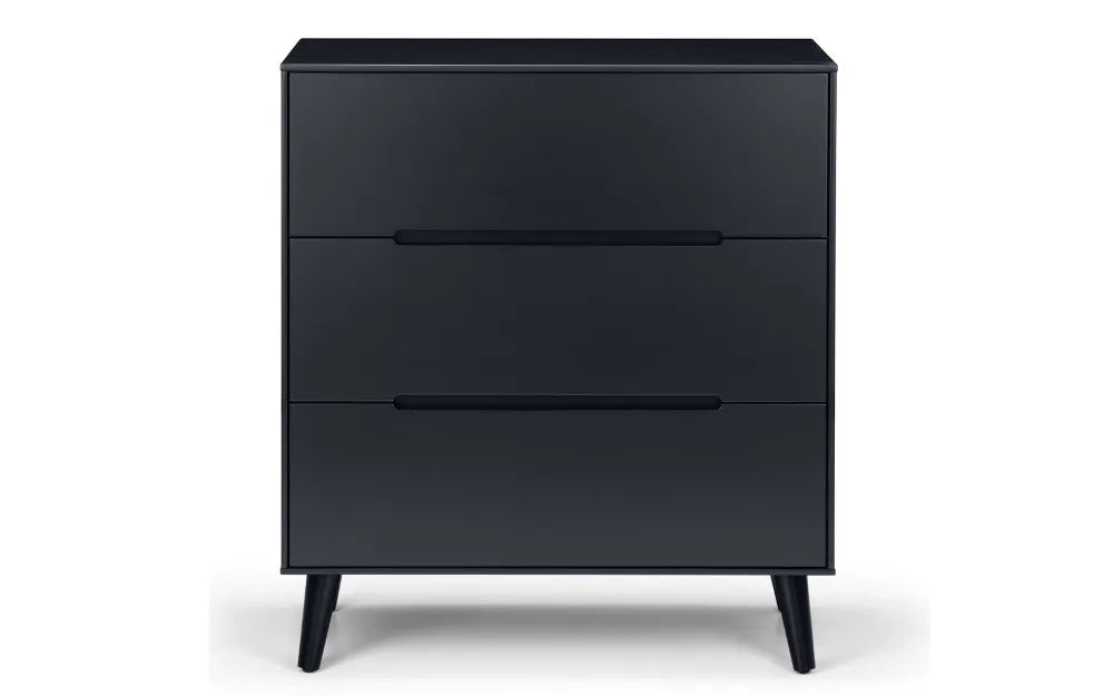 Alicia 3 Drawer Chest - Anthracite Julian Bowen