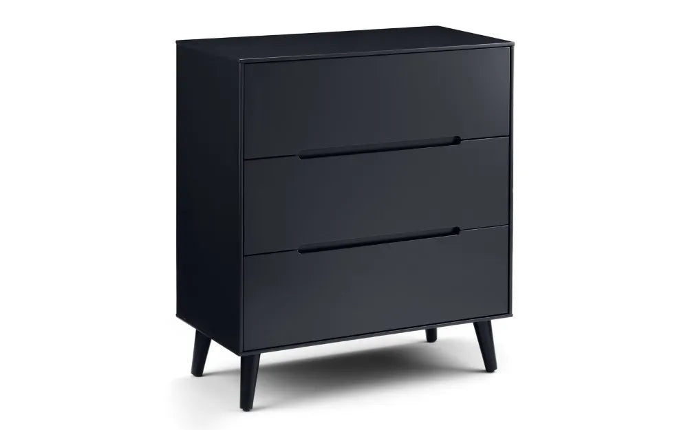 Alicia 3 Drawer Chest - Anthracite Julian Bowen