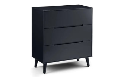 Alicia 3 Drawer Chest - Anthracite Julian Bowen