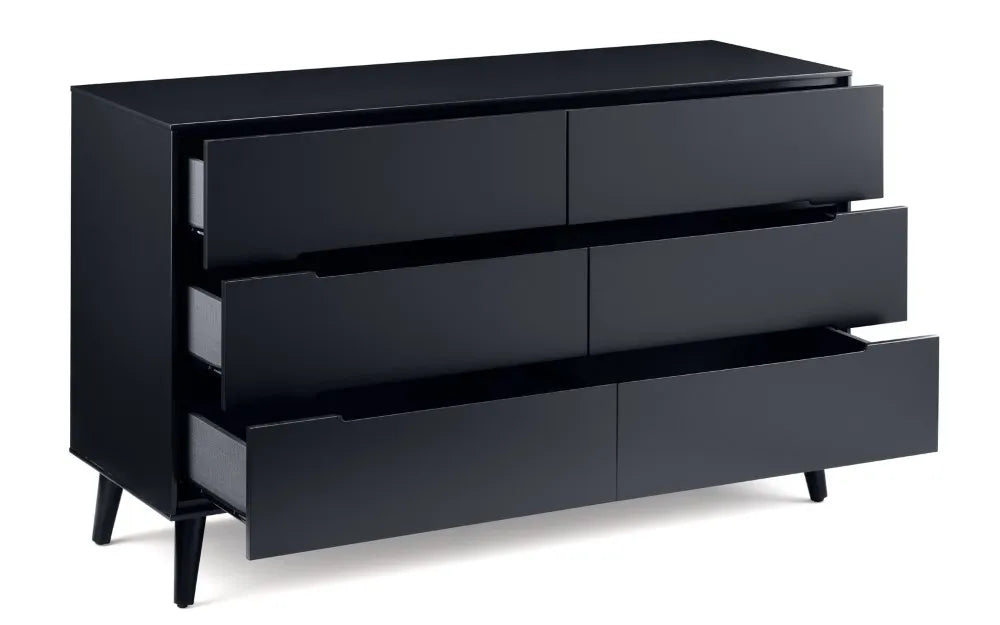 Alicia 6 Drawer Wide Chest - Anthracite Julian Bowen