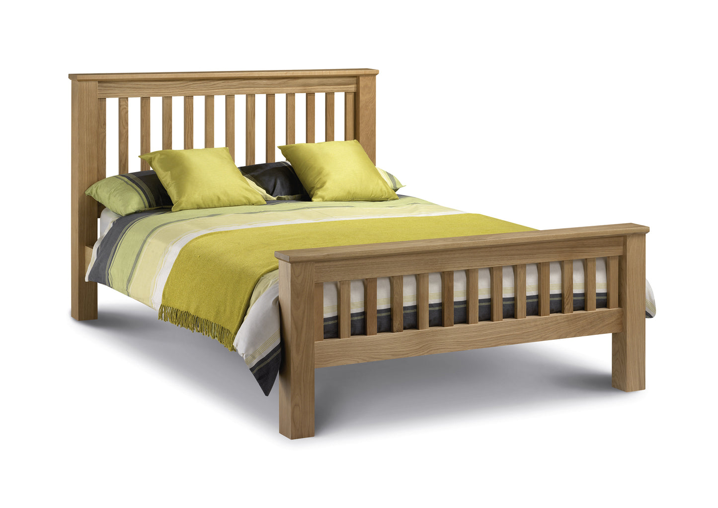 Amsterdam Oak Bed - High Foot End 135cm Double Julian Bowen