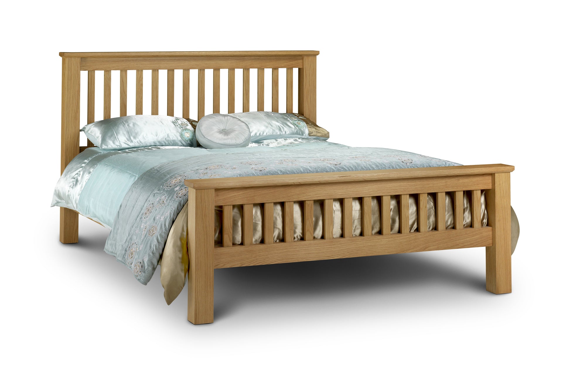 Amsterdam Oak Bed - High Foot End 150cm King Size Julian Bowen