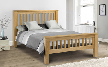 Amsterdam Oak Bed - High Foot End 150cm King Size Julian Bowen