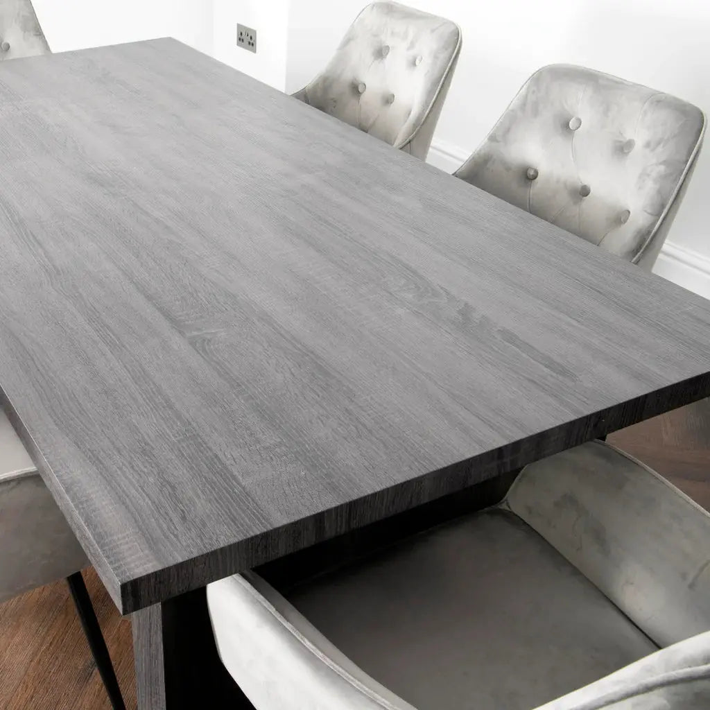 Ascot Grey Oak Dining Table - Oakavia