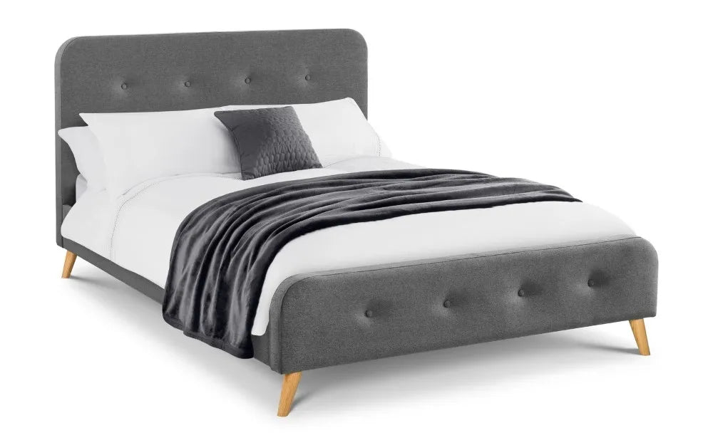 Astrid Curved Retro Buttoned Bed 135cm Double Julian Bowen