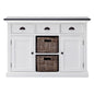 NovaSolo Halifax Contrast Classic White Buffet with 2 Baskets - Oakavia