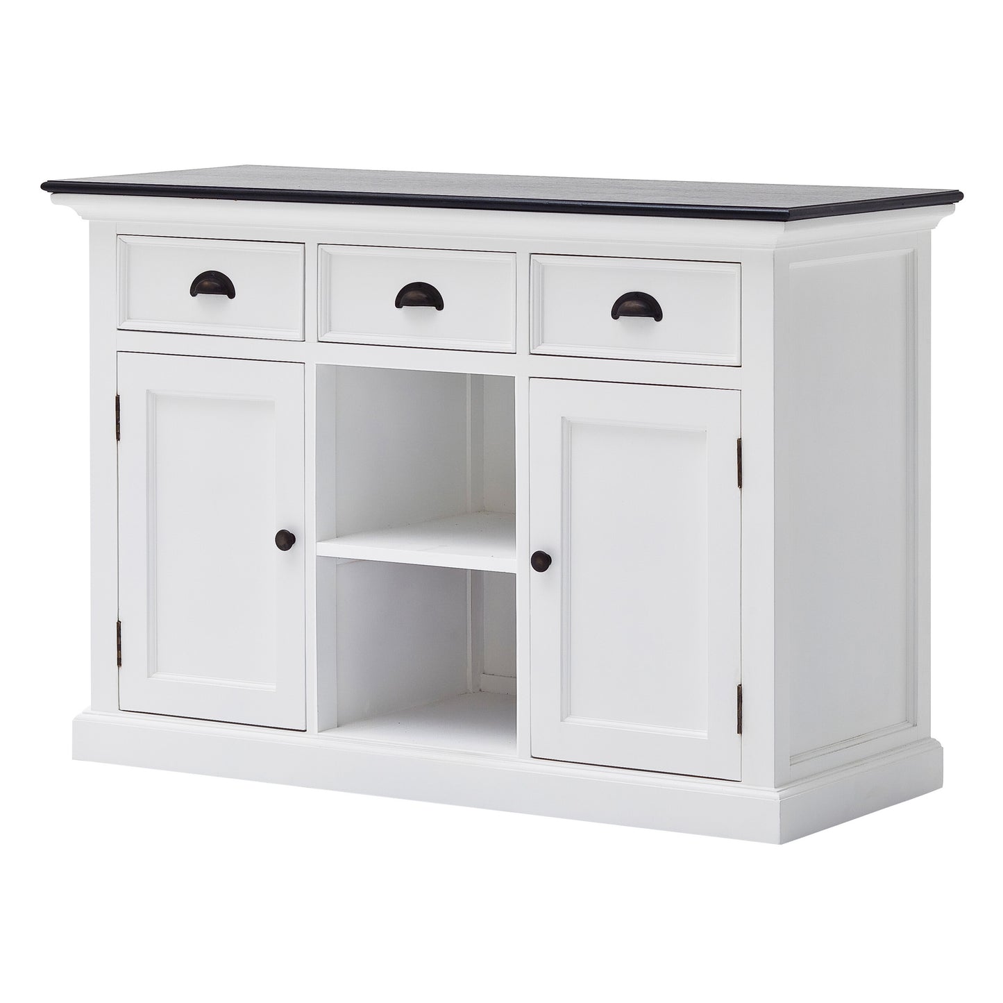 NovaSolo Halifax Contrast Classic White Buffet with 2 Baskets - Oakavia