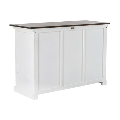 NovaSolo Halifax Accent White Distress Buffet with 2 Baskets - Oakavia