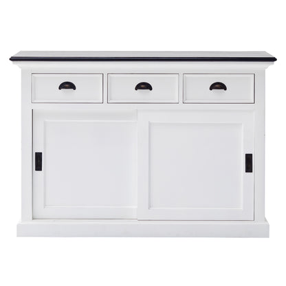 NovaSolo Halifax Contrast Classic White Buffet with Sliding Doors - Oakavia