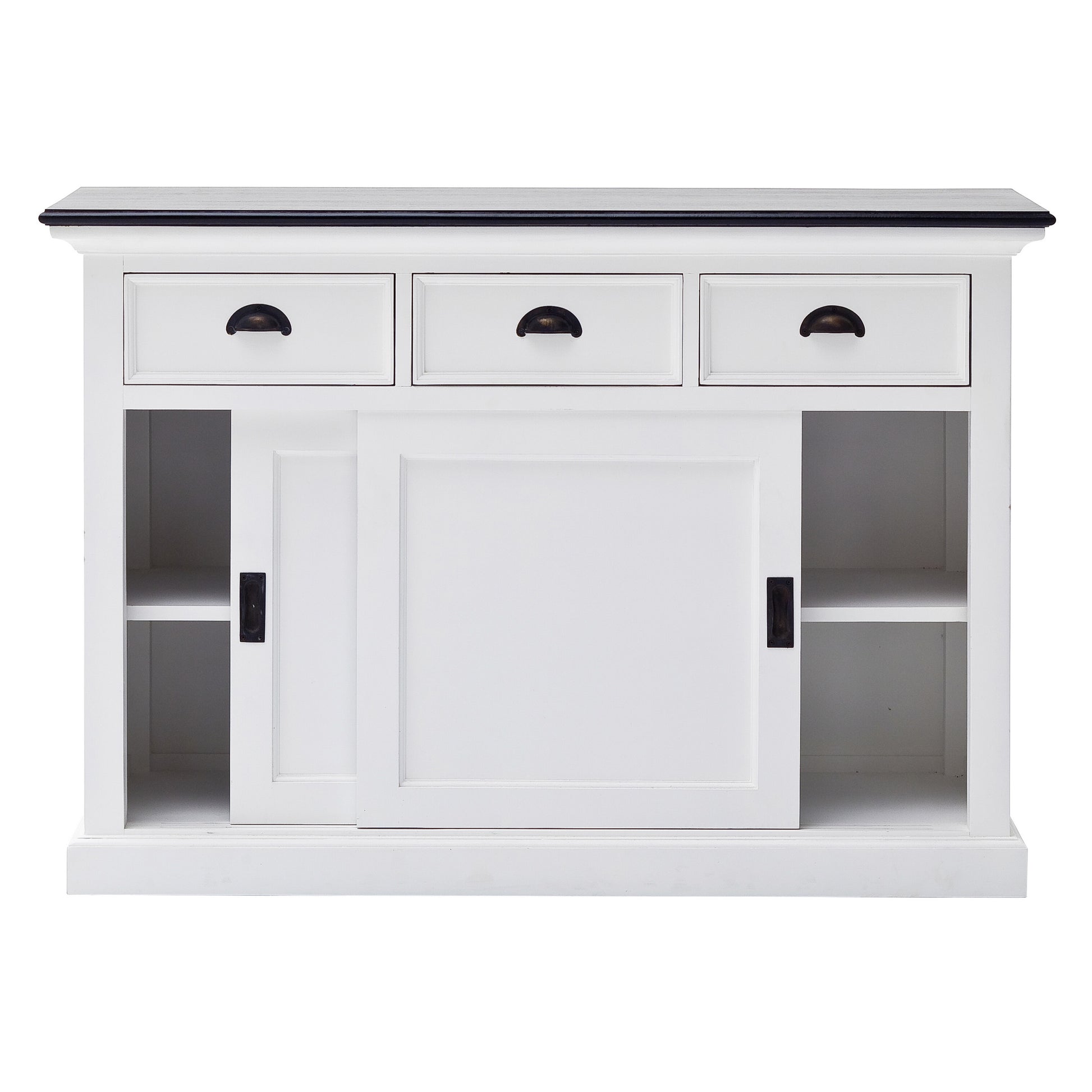 NovaSolo Halifax Contrast Classic White Buffet with Sliding Doors - Oakavia