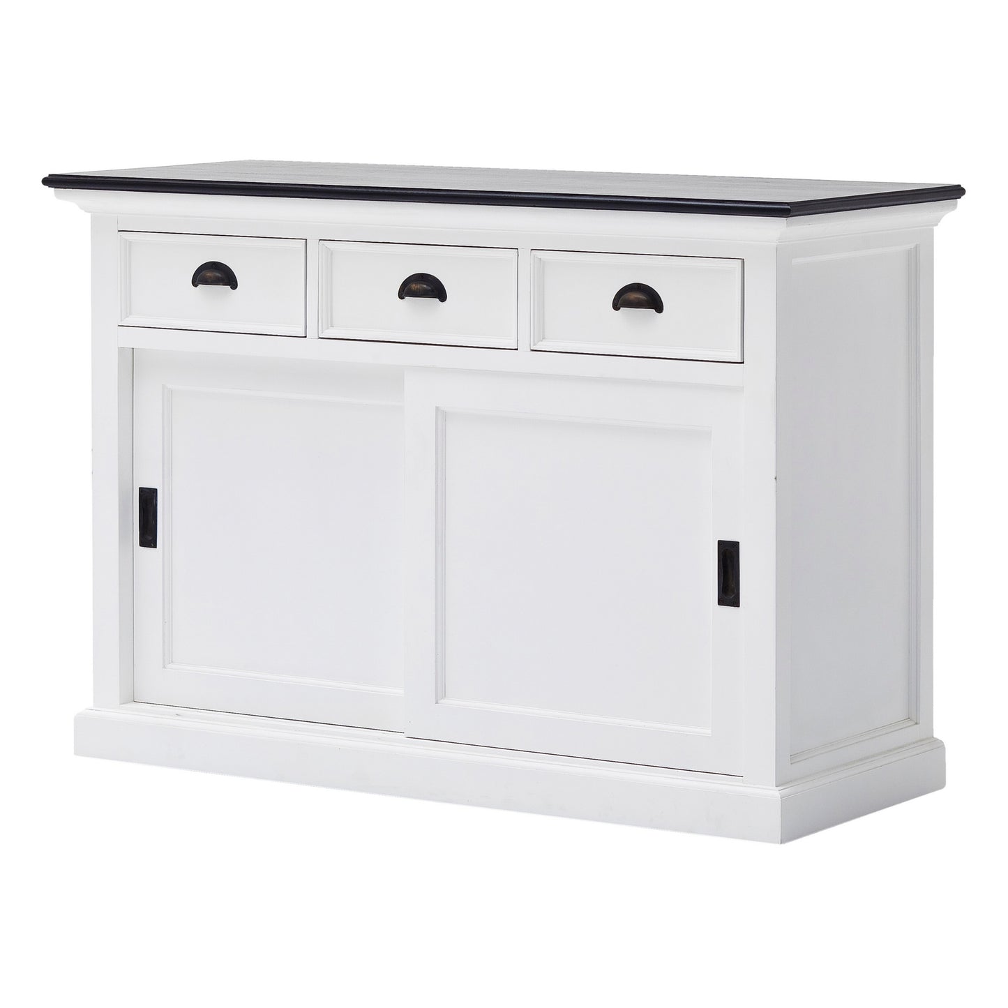 NovaSolo Halifax Contrast Classic White Buffet with Sliding Doors - Oakavia