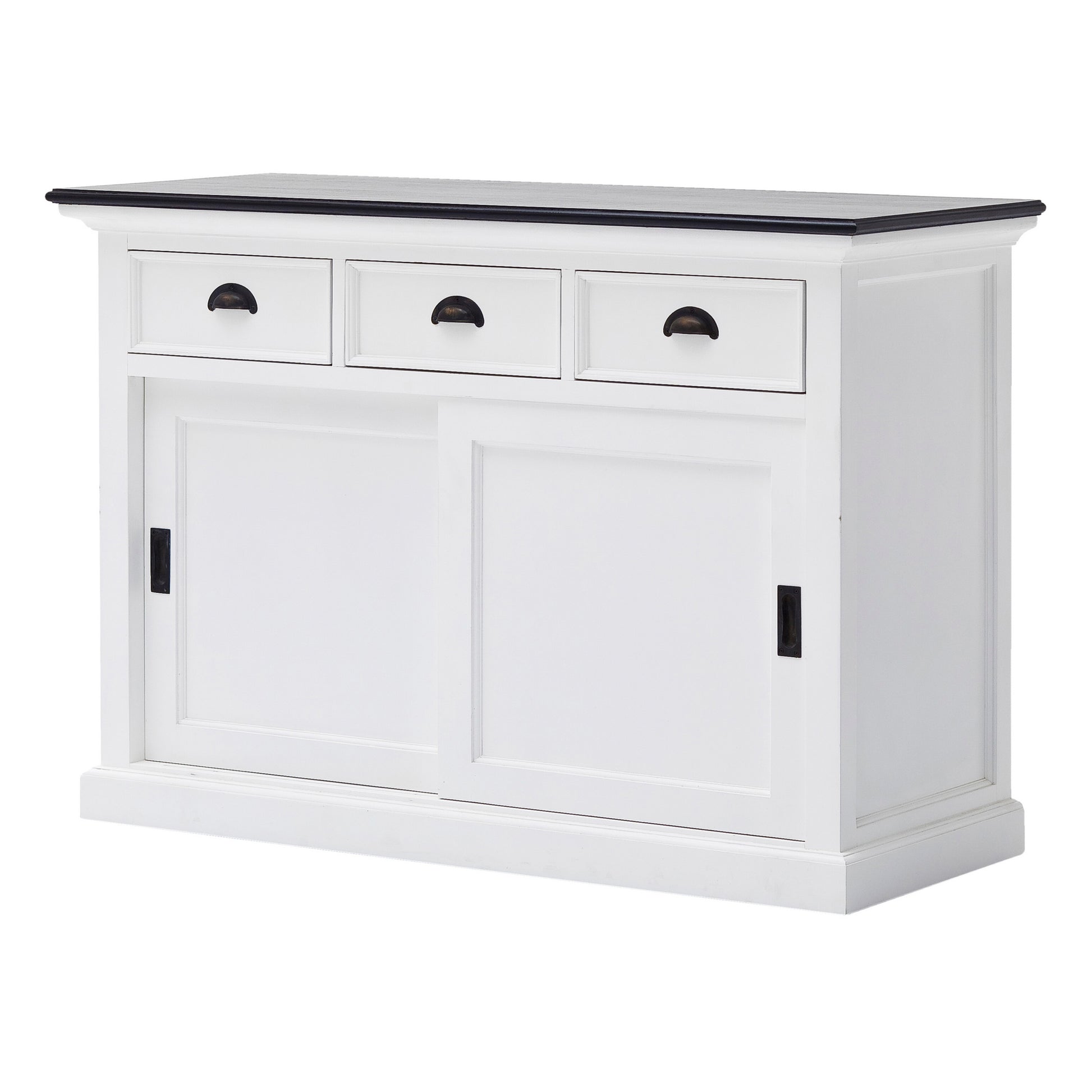 NovaSolo Halifax Contrast Classic White Buffet with Sliding Doors - Oakavia