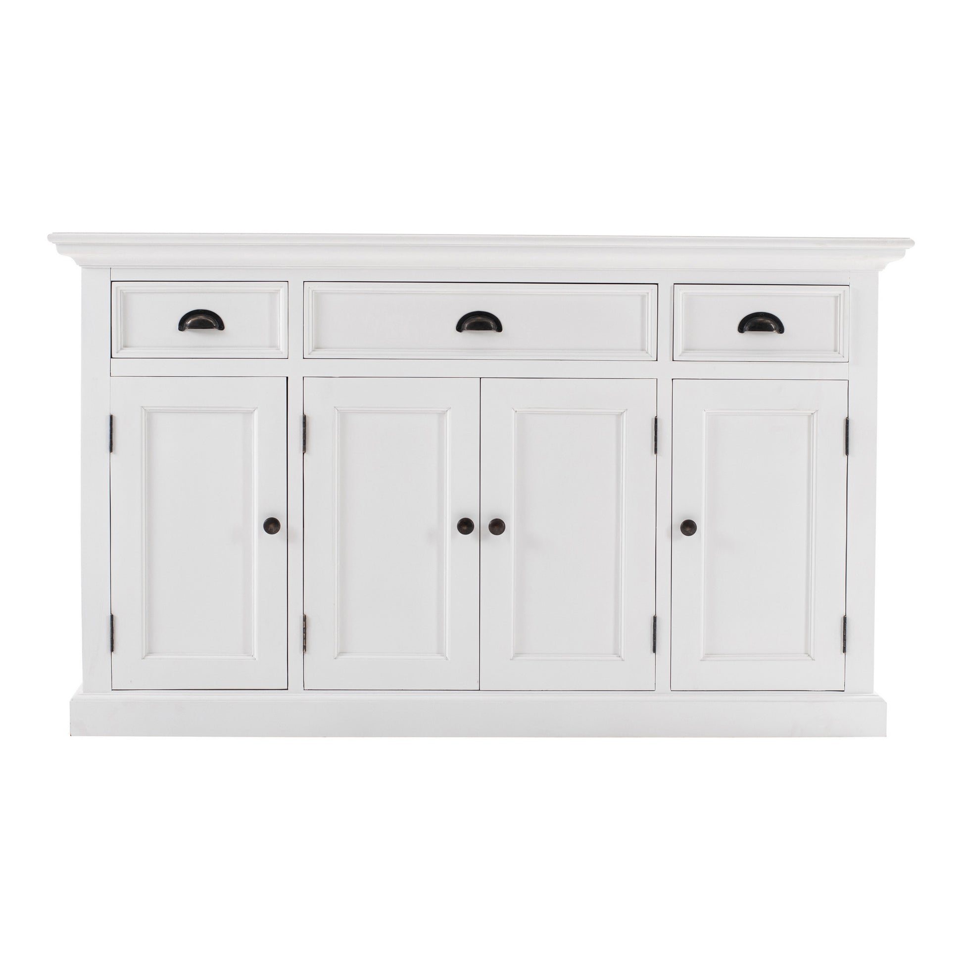 NovaSolo Halifax Classic White Buffet with 4 Doors 3 Drawers - Oakavia