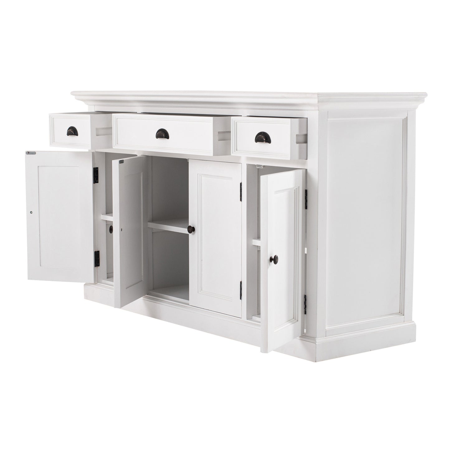 NovaSolo Halifax Classic White Buffet with 4 Doors 3 Drawers - Oakavia