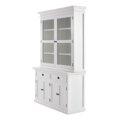 NovaSolo Halifax Classic White Glass-Display Hutch Unit - Oakavia