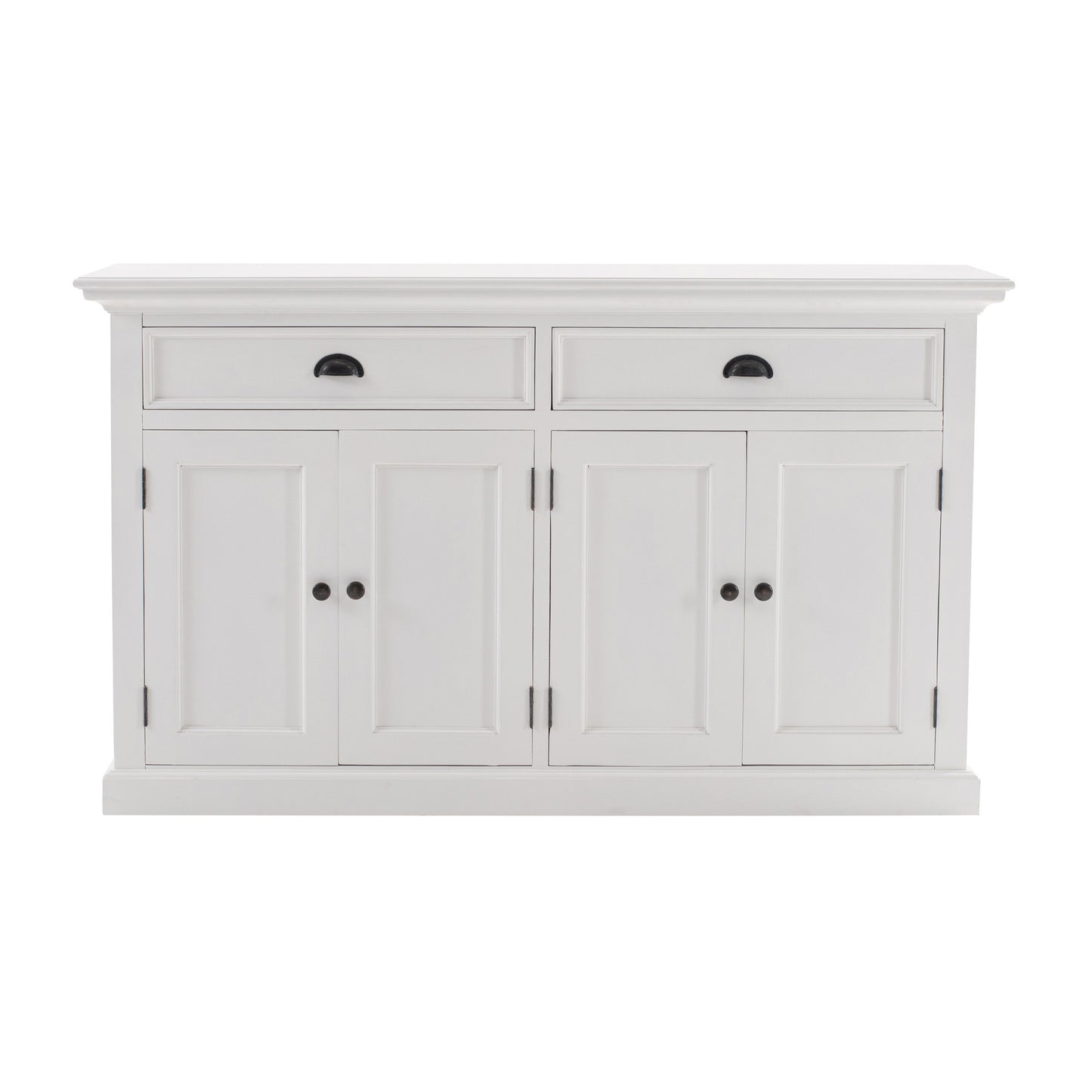 NovaSolo Halifax Classic White Glass-Display Hutch Unit - Oakavia