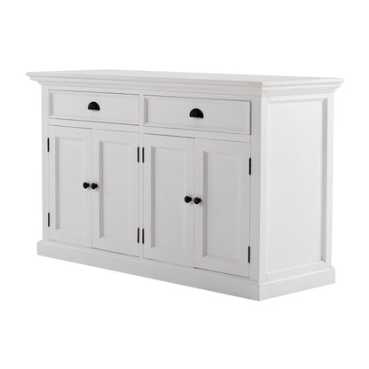 NovaSolo Halifax Classic White Glass-Display Hutch Unit - Oakavia