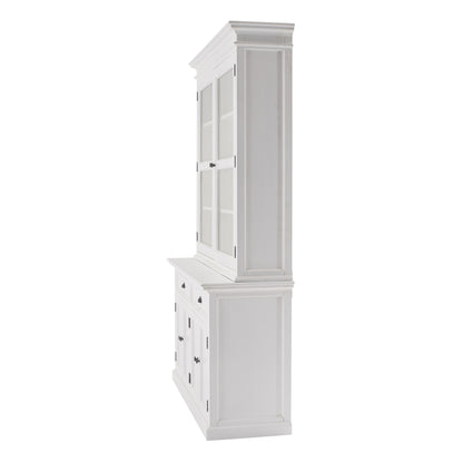 NovaSolo Halifax Classic White Glass-Display Hutch Unit - Oakavia