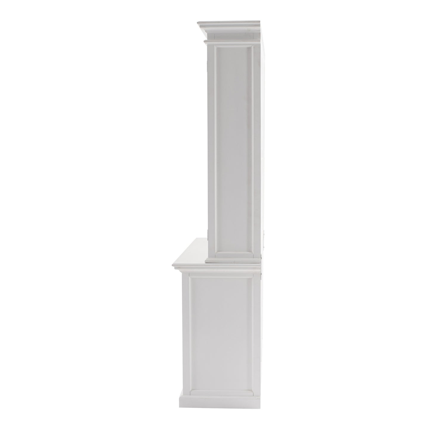 NovaSolo Halifax Classic White Glass-Display Hutch Unit - Oakavia