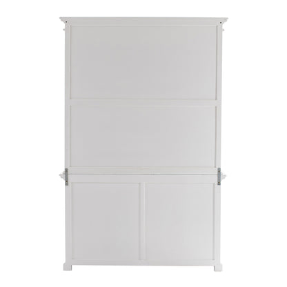 NovaSolo Halifax Classic White Glass-Display Hutch Unit - Oakavia