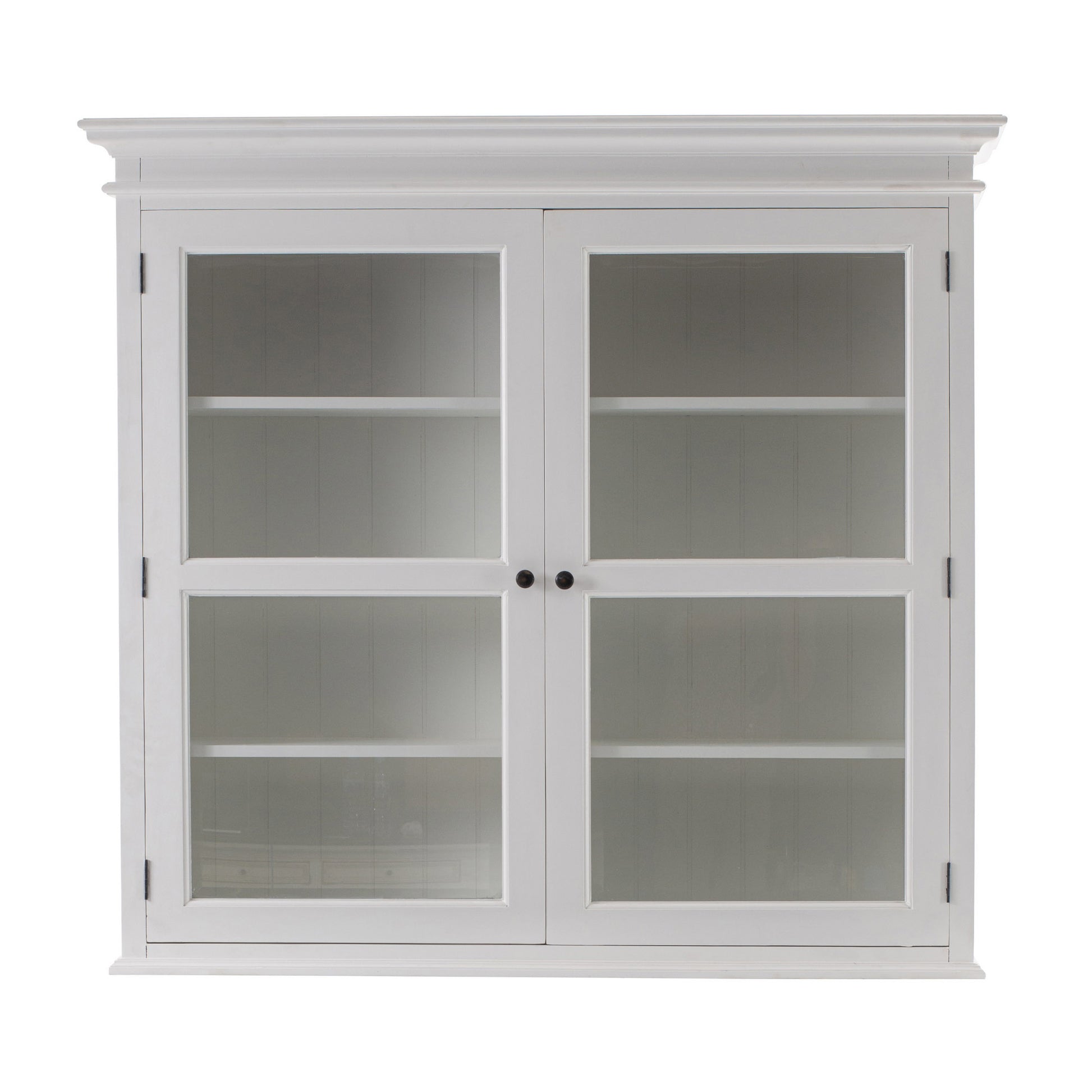 NovaSolo Halifax Classic White Glass-Display Hutch Unit - Oakavia