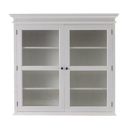 NovaSolo Halifax Classic White Glass-Display Hutch Unit - Oakavia