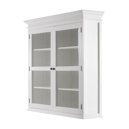 NovaSolo Halifax Classic White Glass-Display Hutch Unit - Oakavia