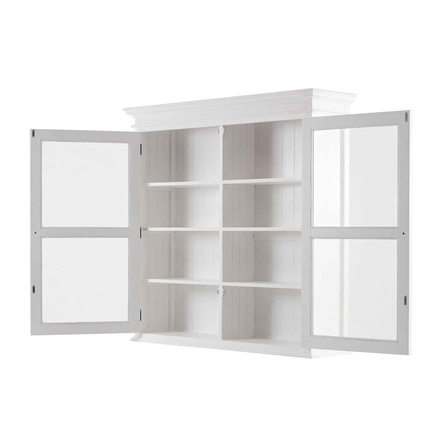 NovaSolo Halifax Classic White Glass-Display Hutch Unit - Oakavia