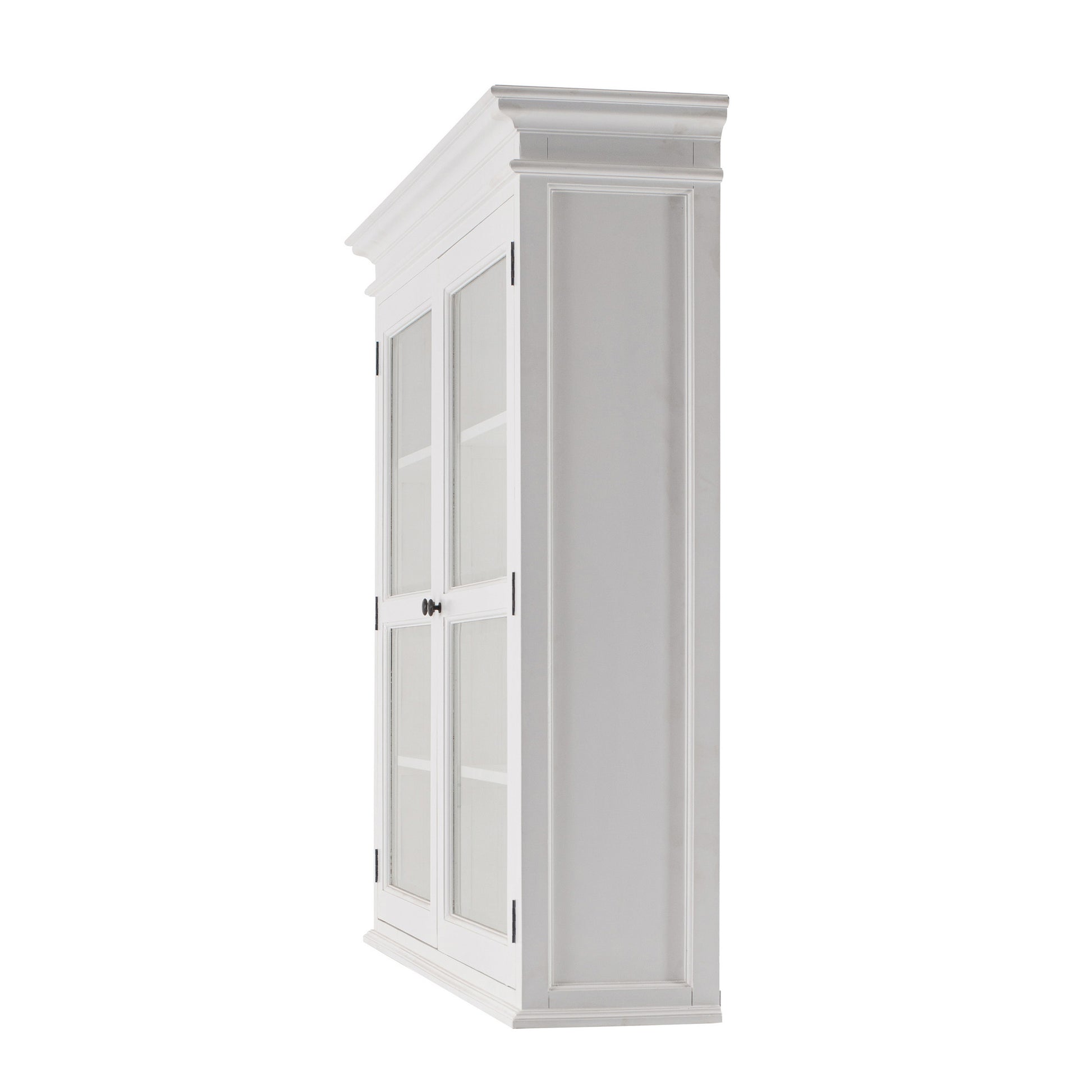 NovaSolo Halifax Classic White Glass-Display Hutch Unit - Oakavia