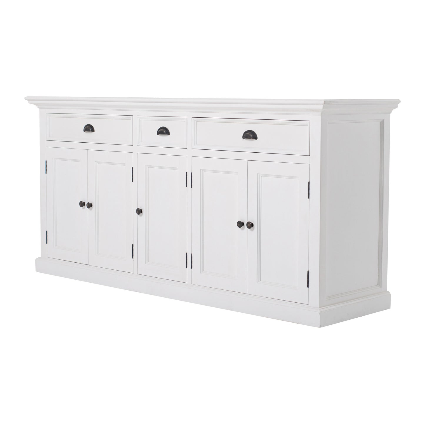 NovaSolo Halifax Classic White Kitchen Hutch Cabinet with 5 Doors 3 Drawers - Oakavia