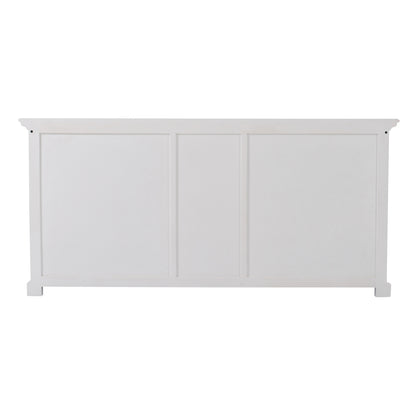 NovaSolo Halifax Classic White Kitchen Hutch Cabinet with 5 Doors 3 Drawers - Oakavia