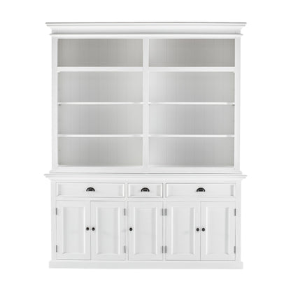 NovaSolo Halifax Classic White Hutch Bookcase 5 Doors 3 Drawers - Oakavia