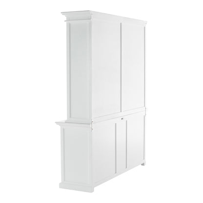 NovaSolo Halifax Classic White Hutch Bookcase 5 Doors 3 Drawers - Oakavia