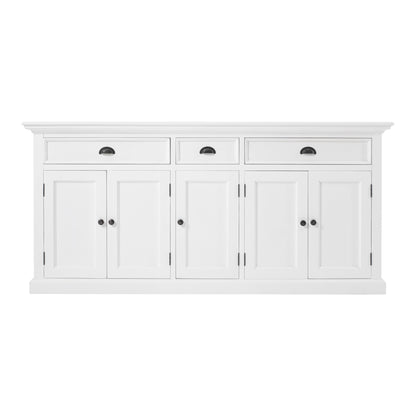 NovaSolo Halifax Classic White Hutch Bookcase 5 Doors 3 Drawers - Oakavia