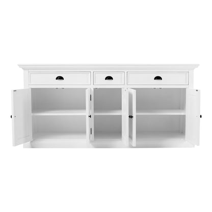 NovaSolo Halifax Classic White Hutch Bookcase 5 Doors 3 Drawers - Oakavia