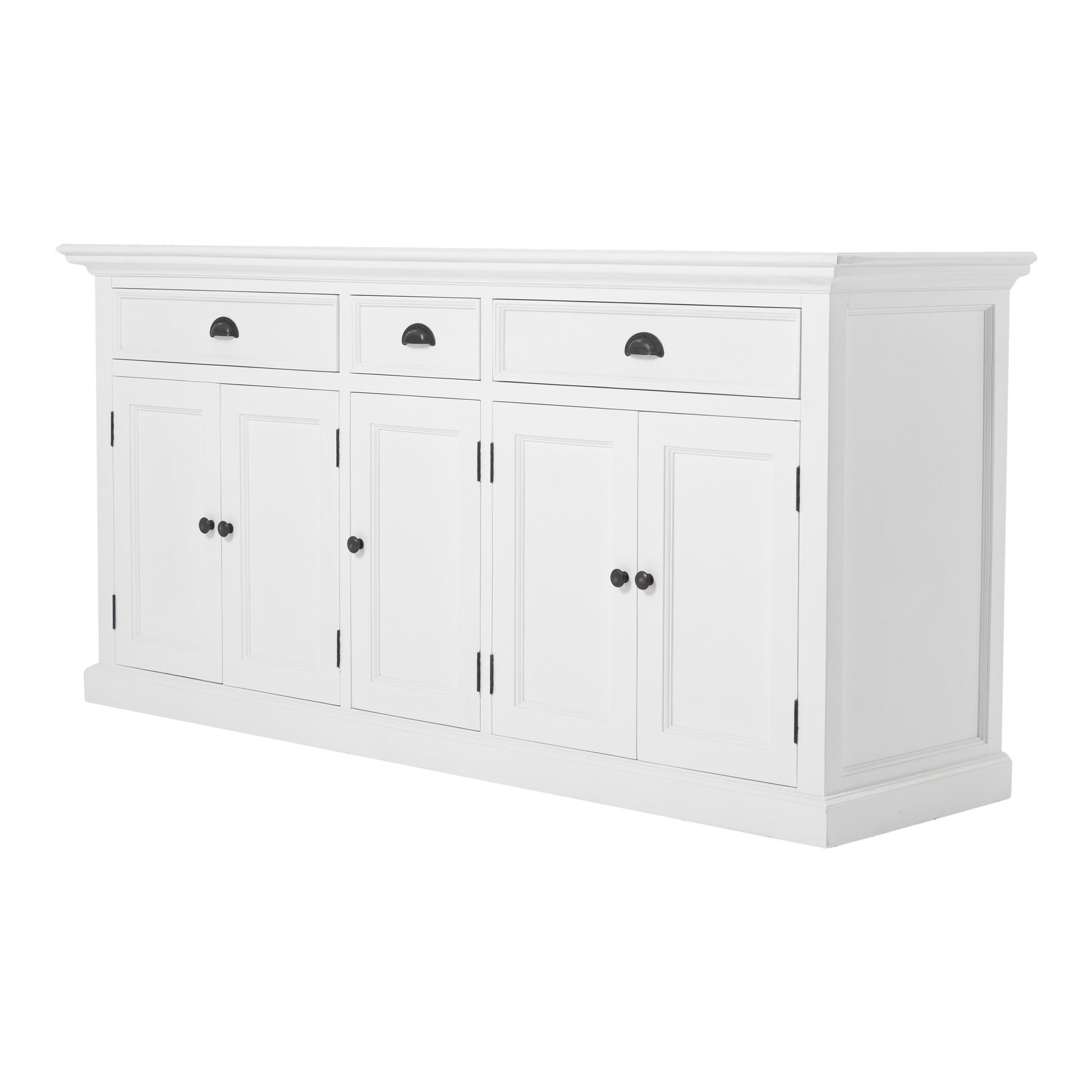 NovaSolo Halifax Classic White Hutch Bookcase 5 Doors 3 Drawers - Oakavia