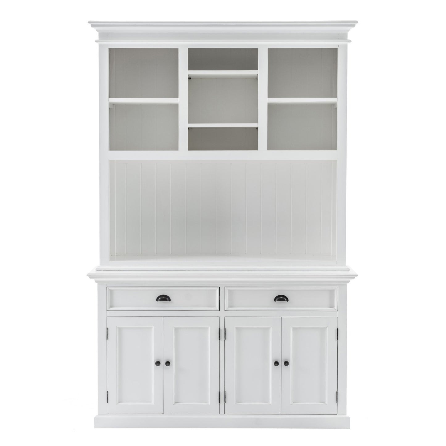 NovaSolo Halifax Classic White Buffet Hutch Unit with 2 Adjustable Shelves - Oakavia