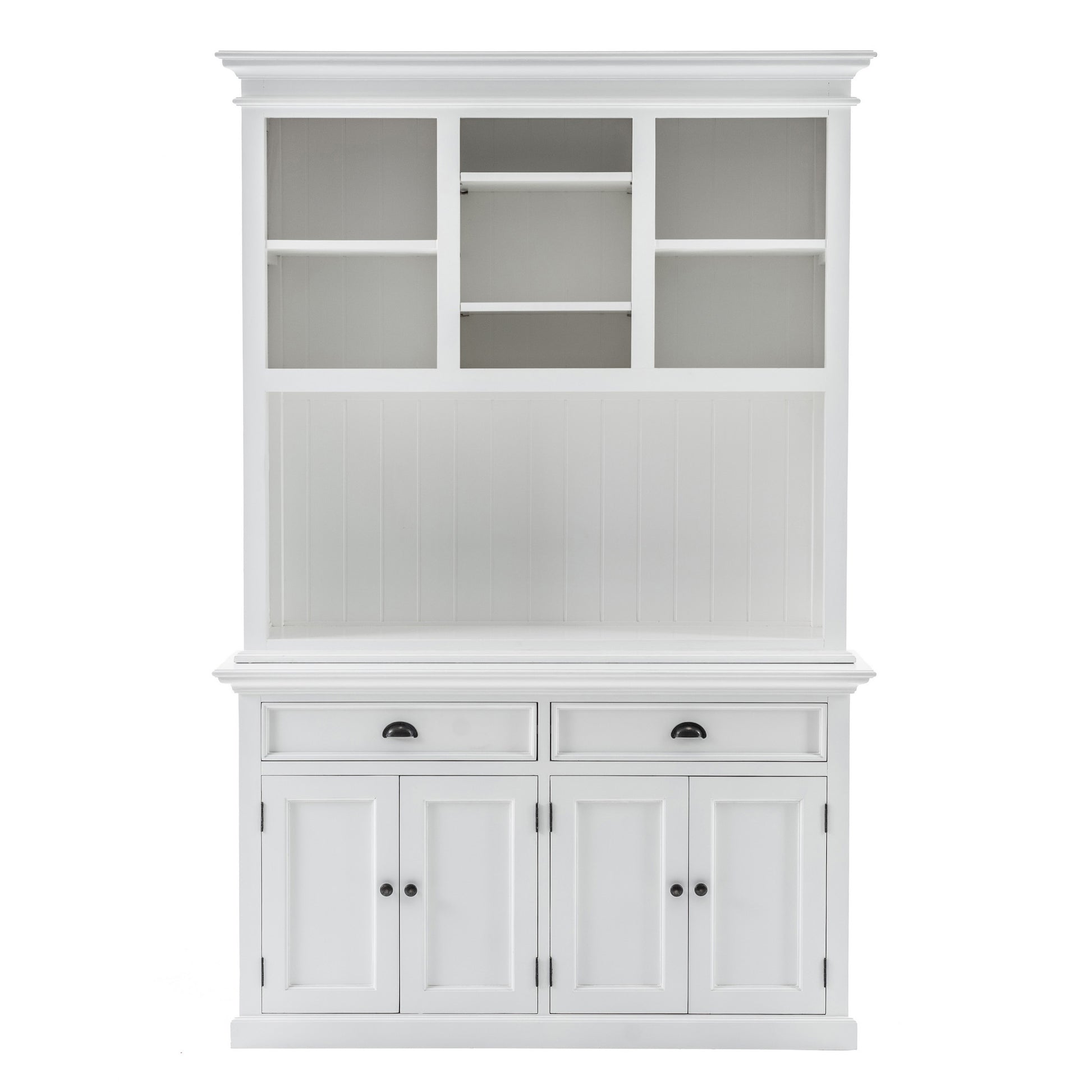 NovaSolo Halifax Classic White Buffet Hutch Unit with 2 Adjustable Shelves - Oakavia