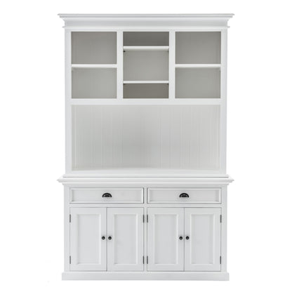 NovaSolo Halifax Classic White Buffet Hutch Unit with 2 Adjustable Shelves - Oakavia