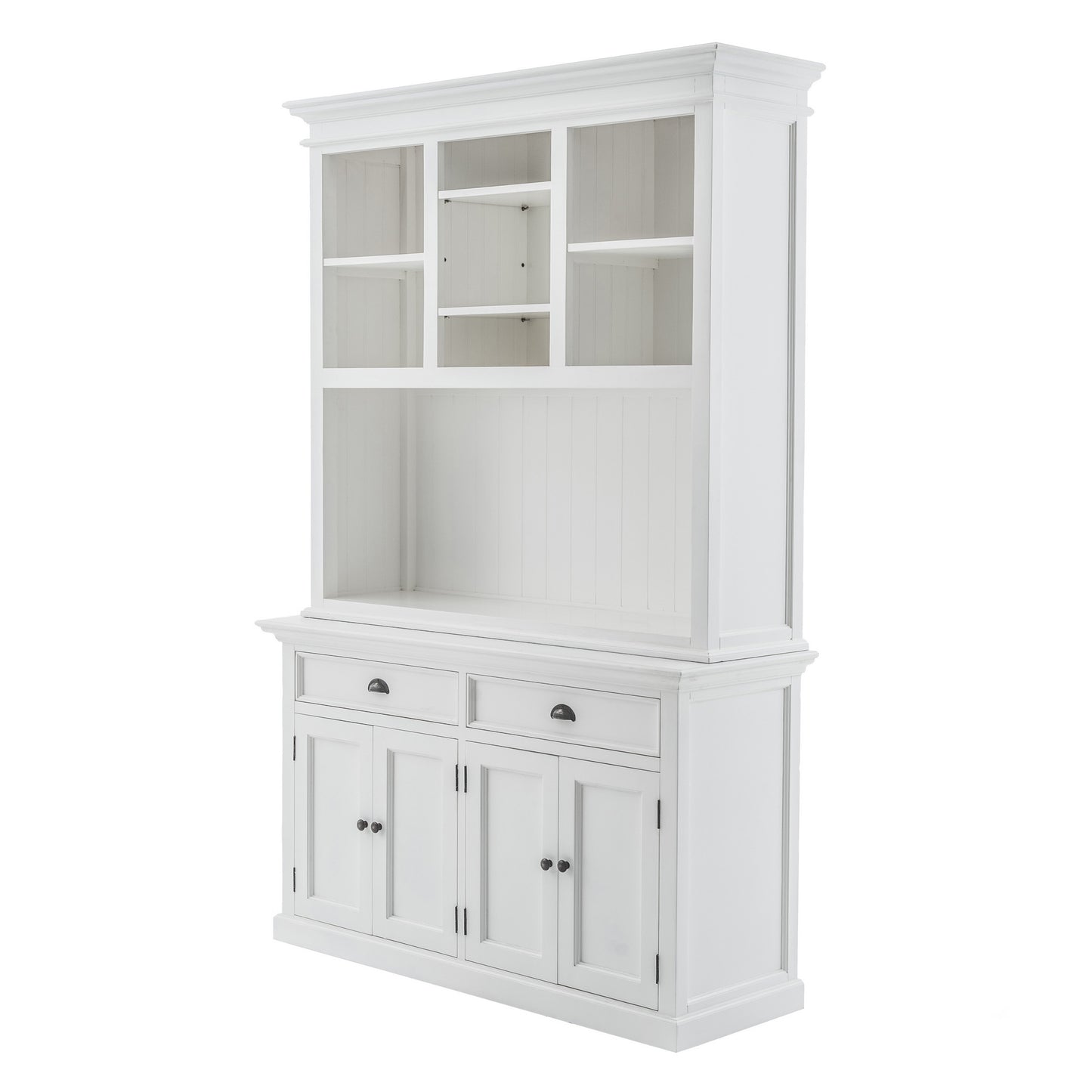 NovaSolo Halifax Classic White Buffet Hutch Unit with 2 Adjustable Shelves - Oakavia