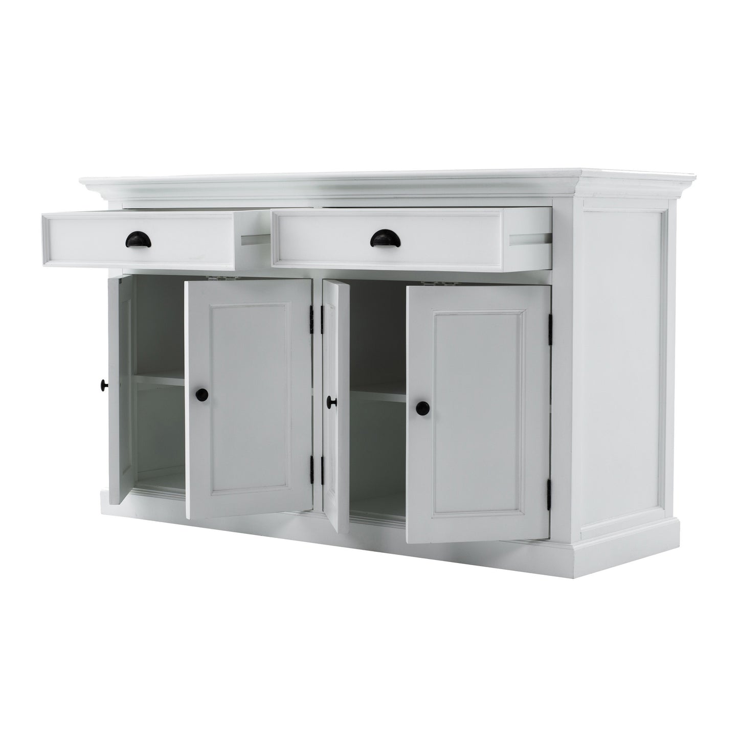 NovaSolo Halifax Classic White Buffet Hutch Unit with 2 Adjustable Shelves - Oakavia